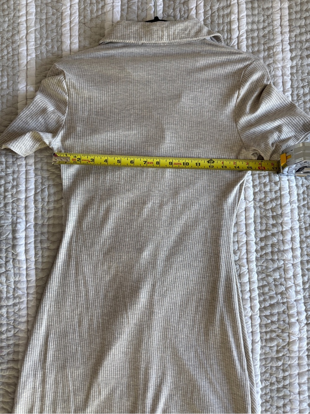 Reformation Beige Button-Front Ruched Polo Dress - Picture 4 of 6